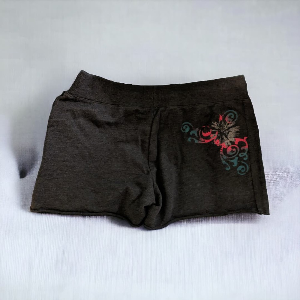 LEI Booty Shorts Graphic on Back/Butt Junior Women's XL 32" Elastic Waist